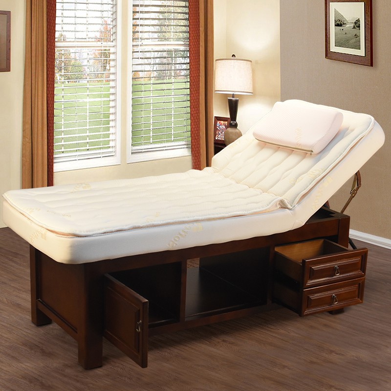 美容床养生馆美容院专用实木乳胶按摩高端spa推拿床